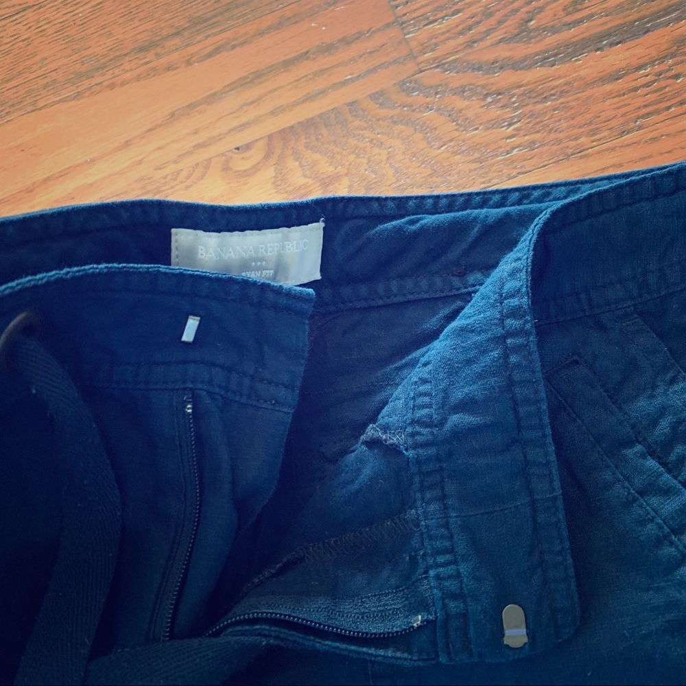 Sz 6/Small | Navy Blue Pant | Linen Blend | BR